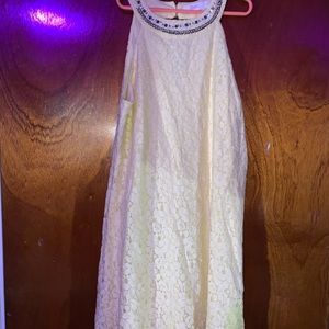 Pastel scoop neck dress with beaded neckline